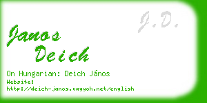 janos deich business card